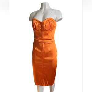 Dusk Collection Women's Dress Sheath Orange Sleeveless Size Medium 8